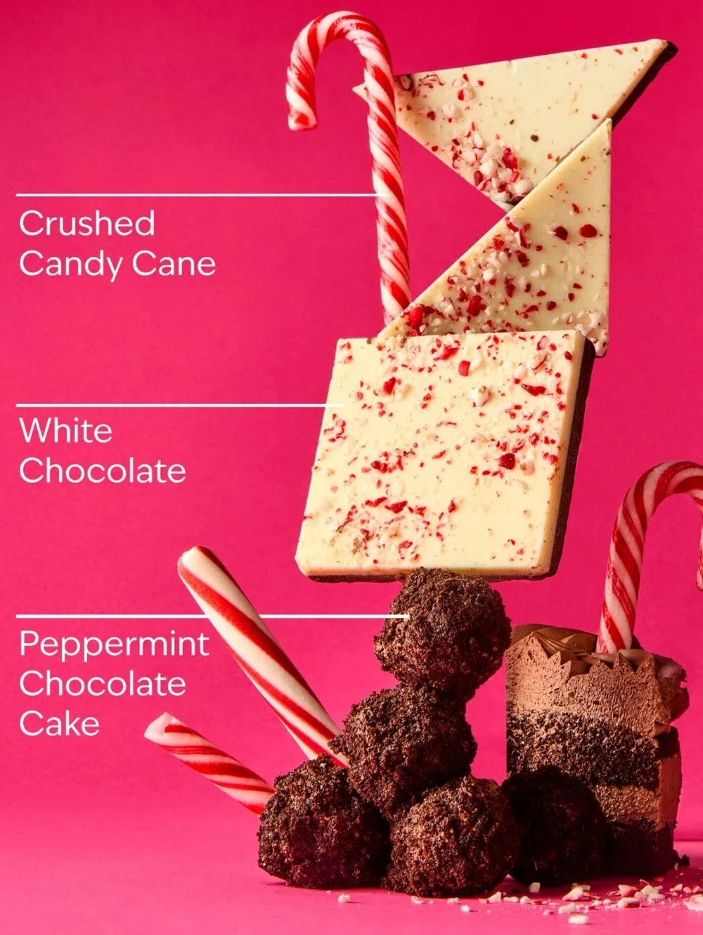 Bath & Body Works Peppermint Bark Truffle Body Cream & Body Wash Set NEW RARE